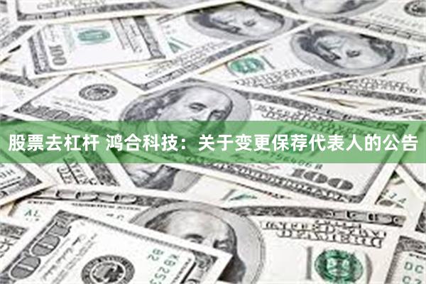 股票去杠杆 鸿合科技：关于变更保荐代表人的公告