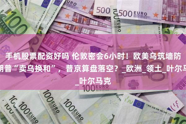 手机股票配资好吗 伦敦密会6小时！欧美乌筑墙防特朗普“卖乌换和”，普京算盘落空？_欧洲_领土_叶尔马克